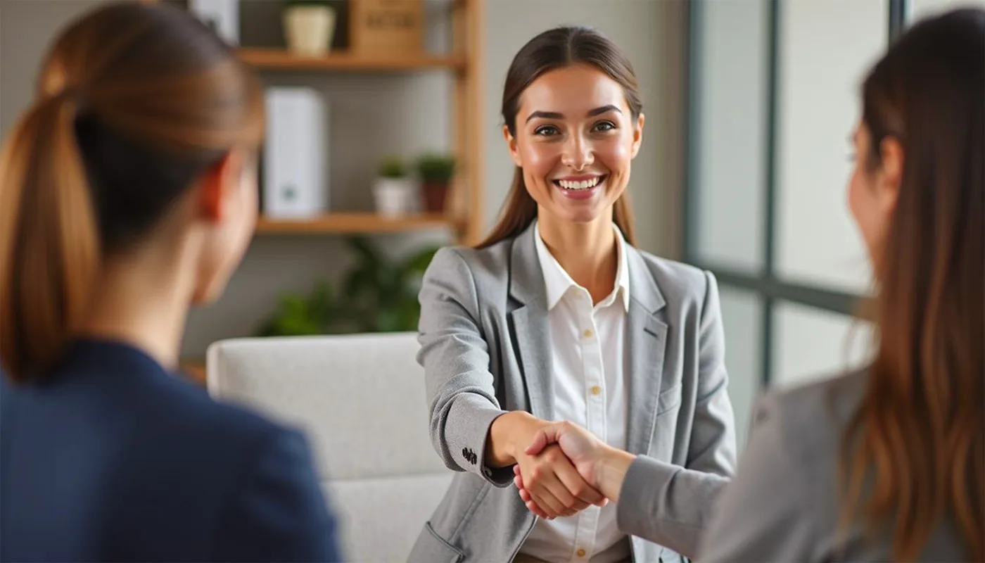 Consultora em reunião com cliente